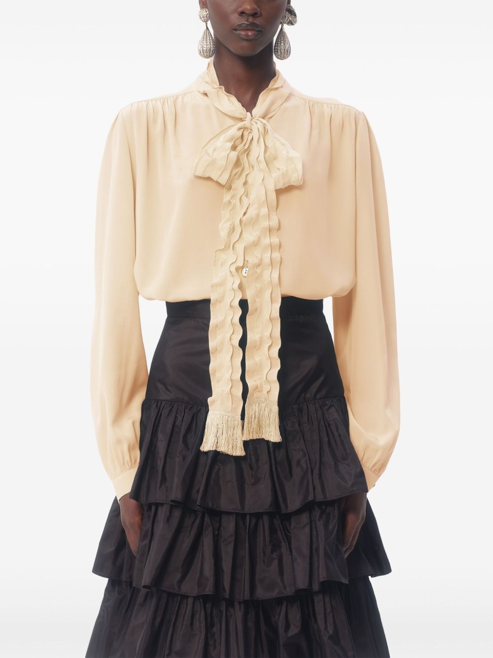 Valentino Women Crepe De Chine Silk Blouse - 3