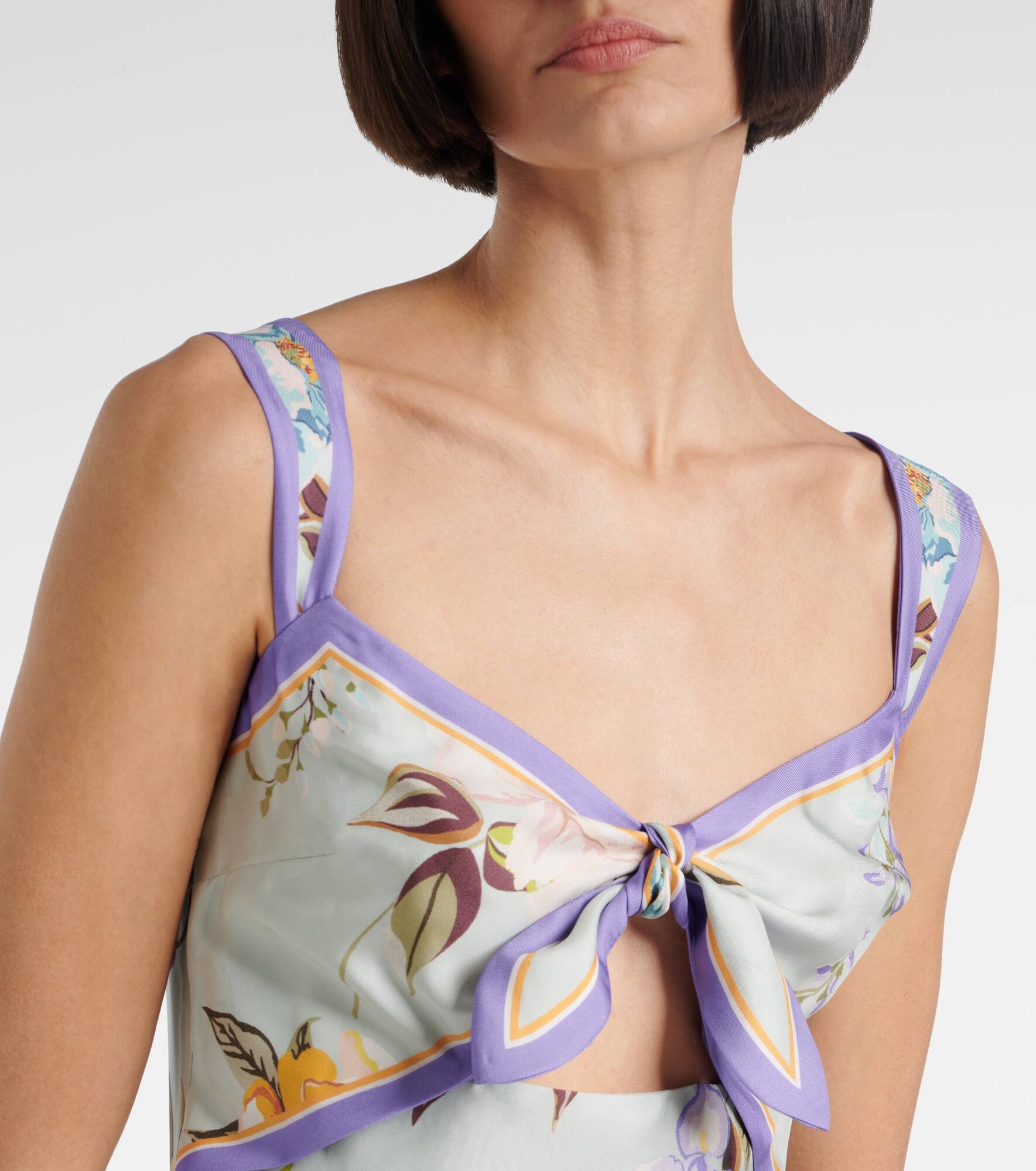 Floral twill midi dress - 4