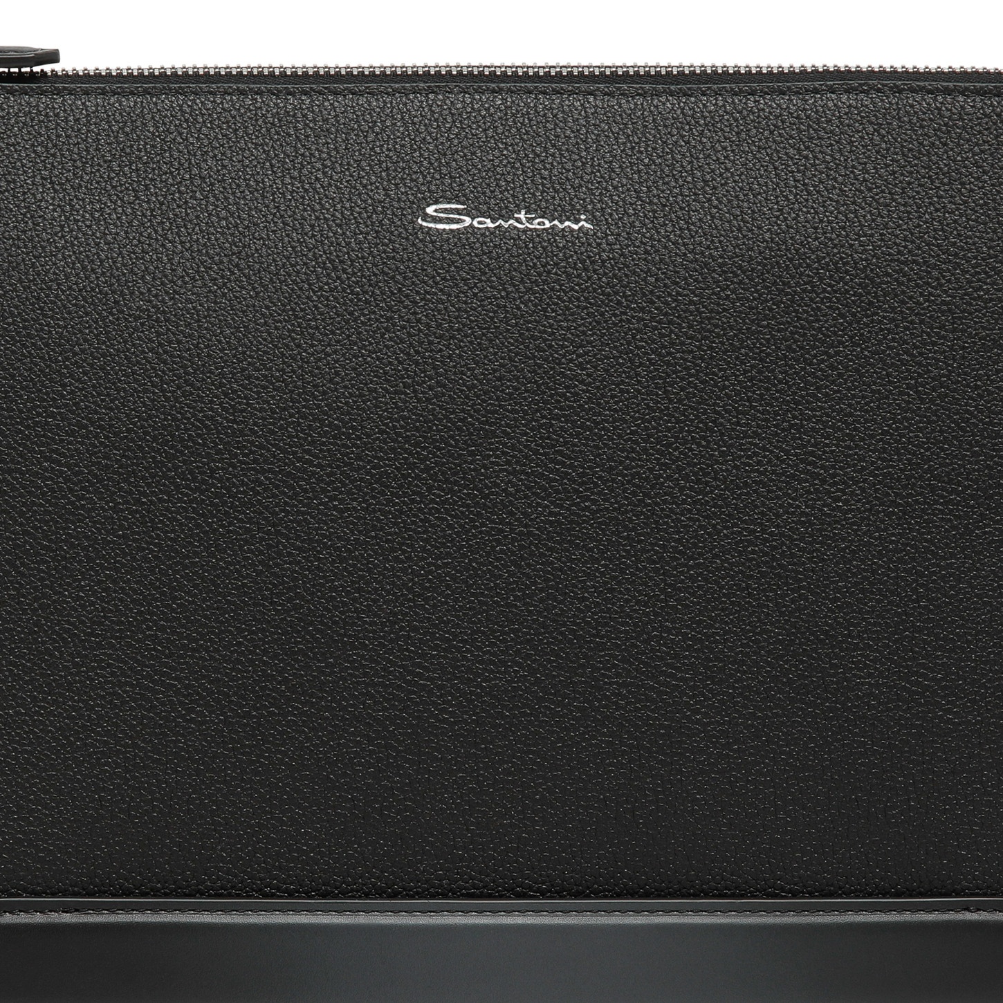 Black tumbled leather pouch - 5