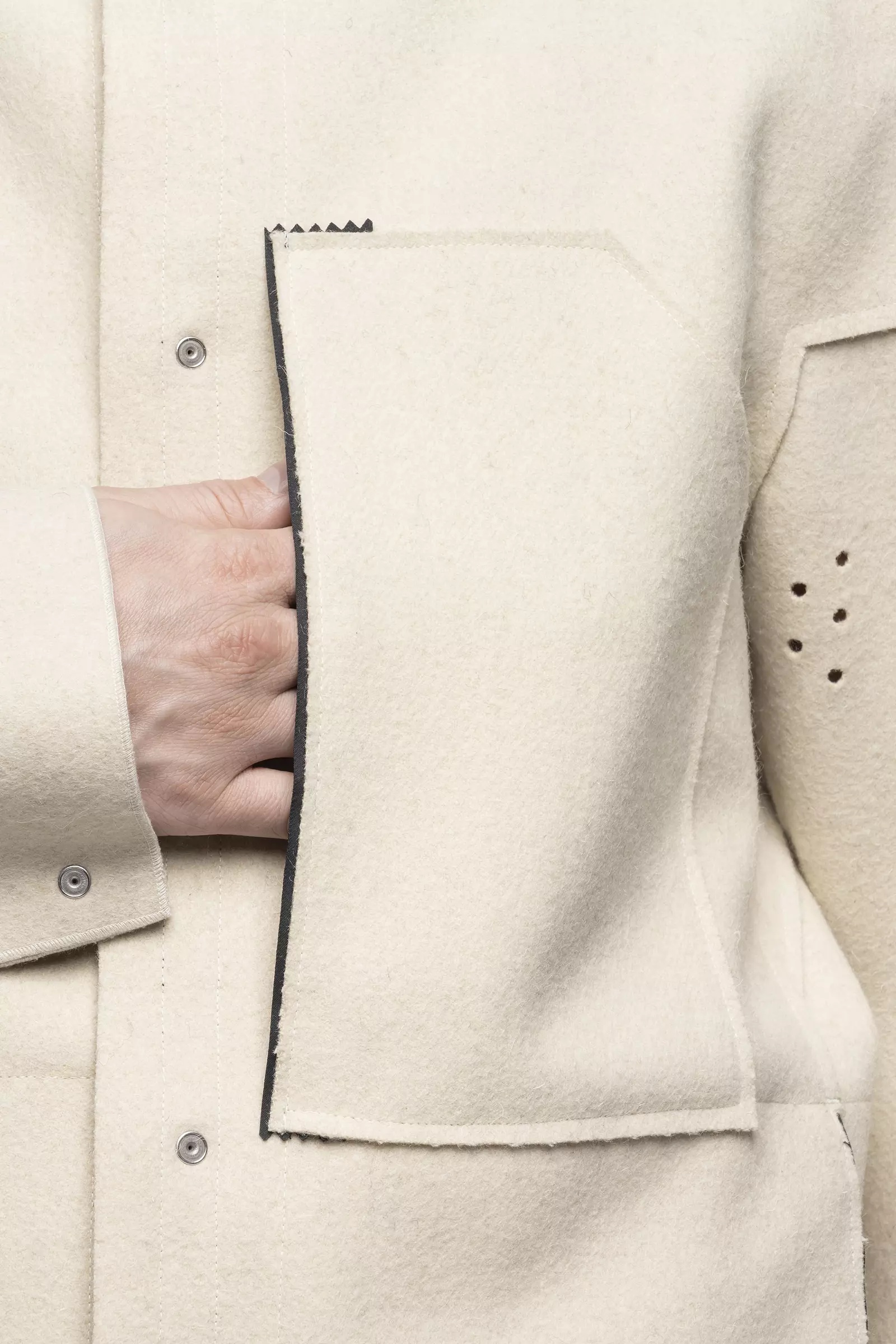 ACRONYM J70-BU Burel® Wool Jacket White | REVERSIBLE