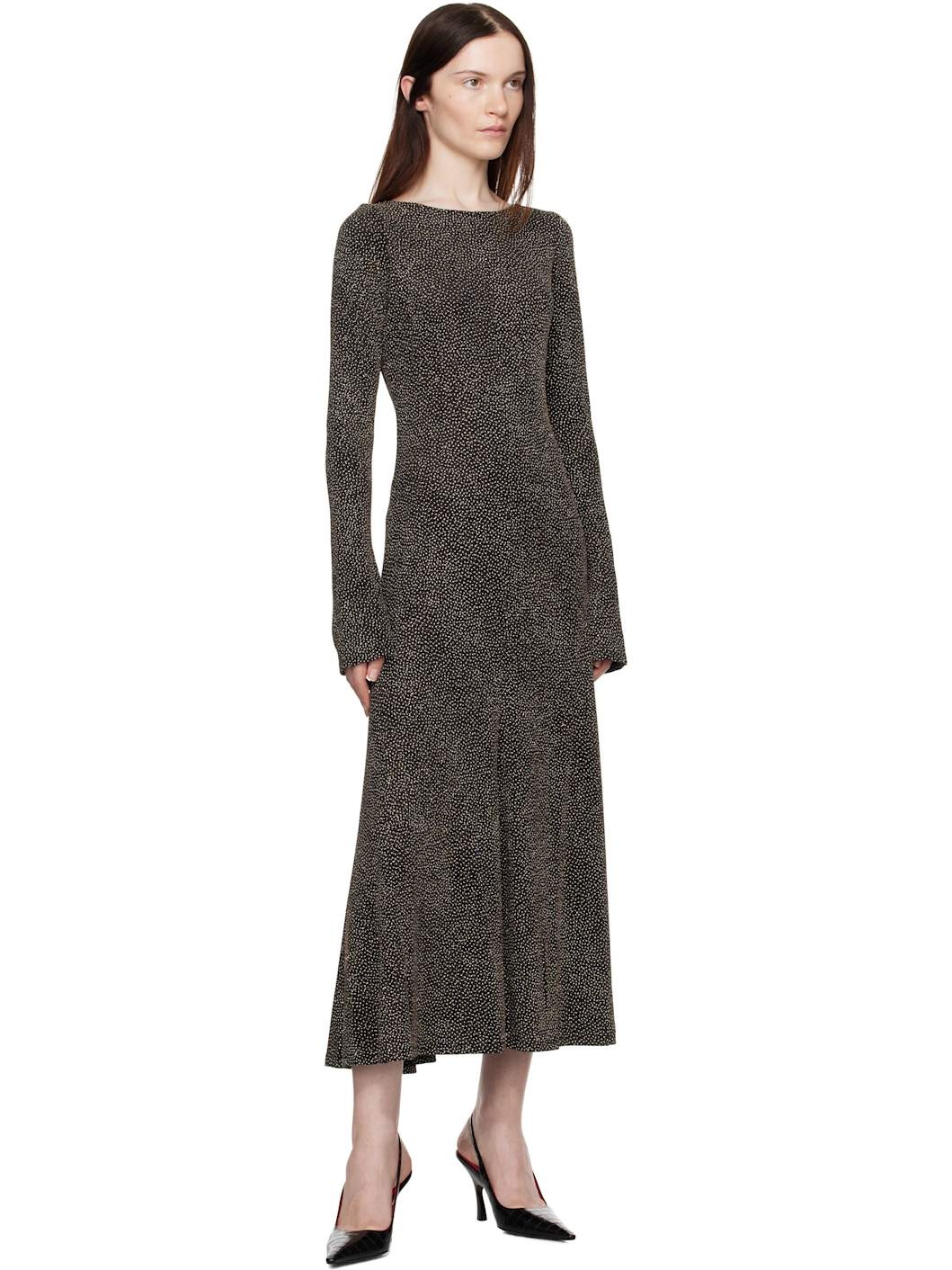 Black & Gold Baes Open Back Maxi Dress - 4