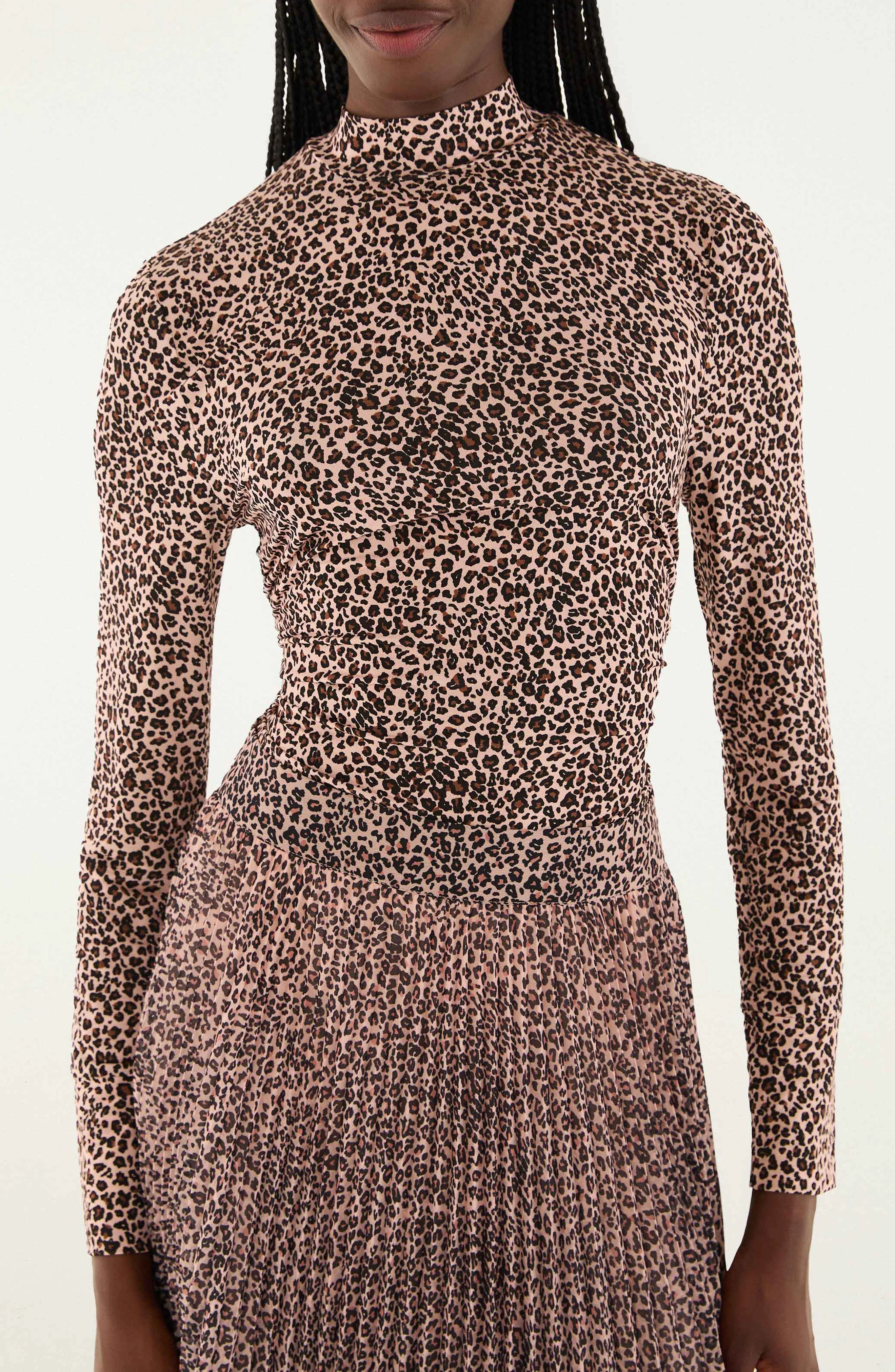 FARM Rio Baby Leopard Print Top in Baby Leopard Pink at Nordstrom - 1