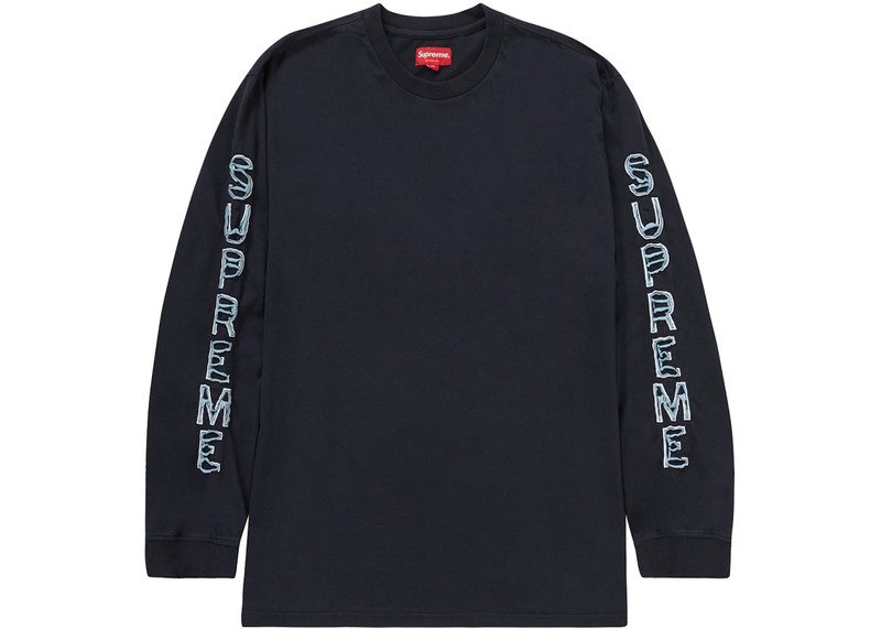 Supreme Cut Out L/S Top Washed Navy - 1
