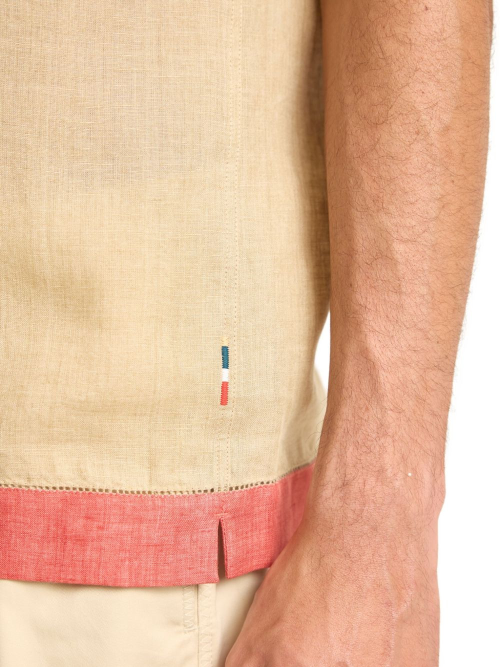 Maitan linen contrast-trim shirt - 5