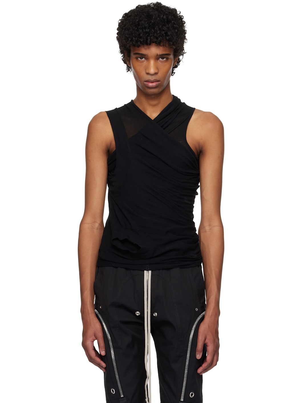 Rick Owens Black Hollywood Banana Top | ssense | REVERSIBLE