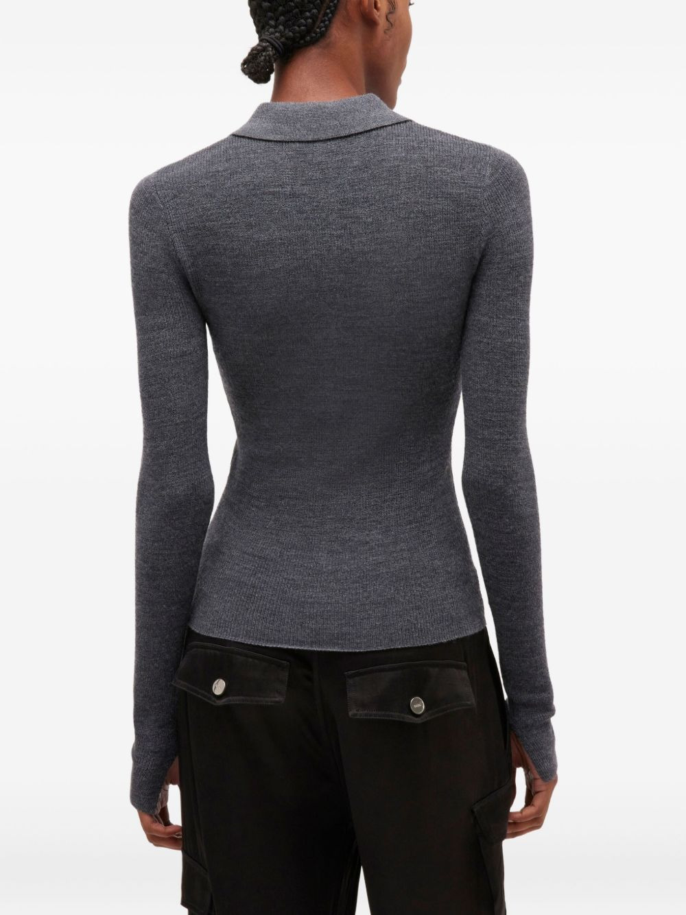 ribbed polo-neck top - 4