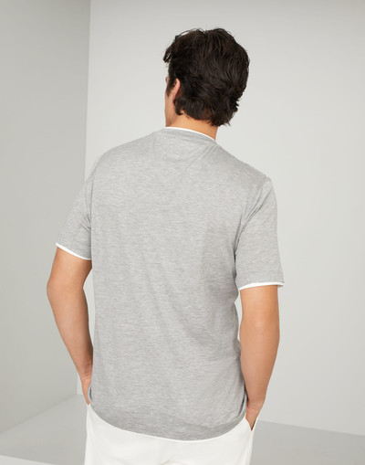 Brunello Cucinelli Silk and cotton jersey crew neck T-shirt with faux-layering outlook