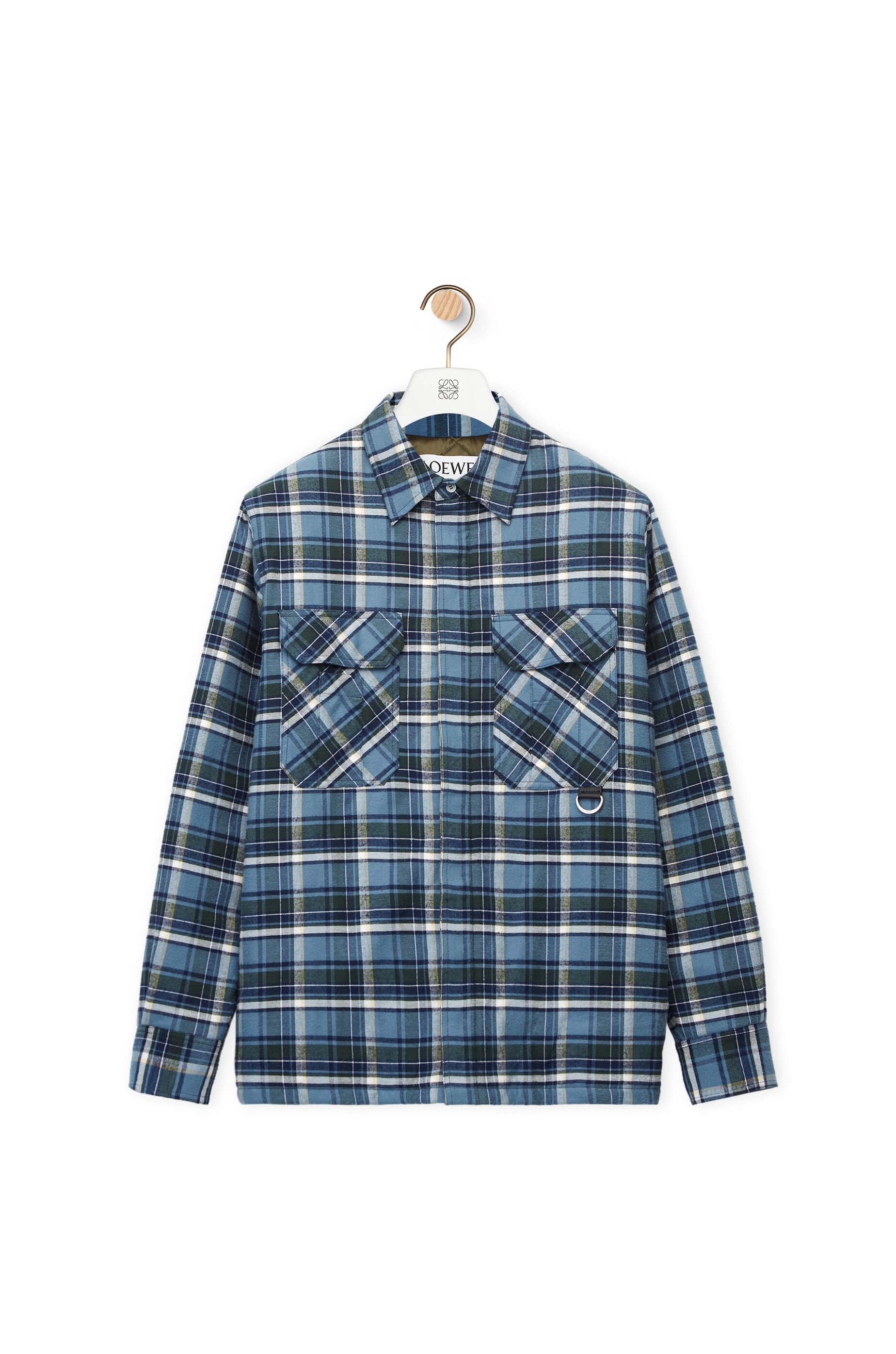 Puffer check overshirt in cotton - 1