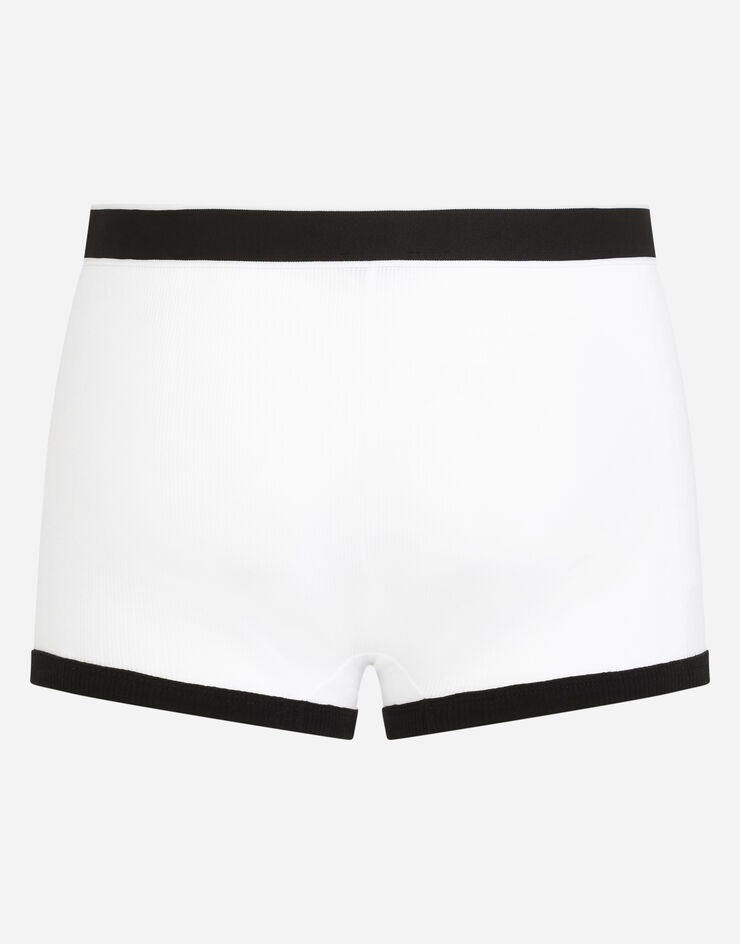 Fine-rib cotton boxers with DG patch - 3