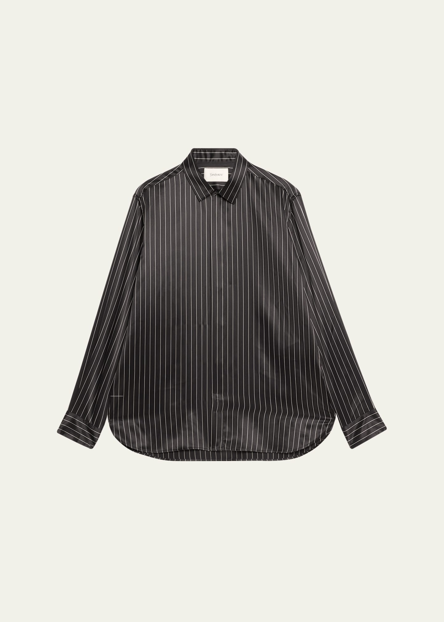 Men's Striped Silk Dress Shirt - 1