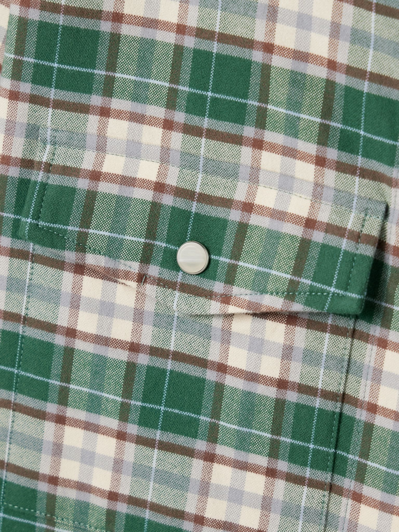 New Carter checked cotton-flannel shirt Green - 5