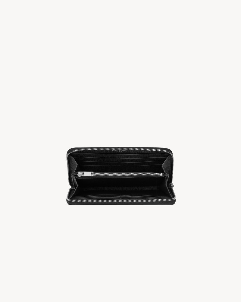 CASSANDRE SHADOW SAINT LAURENT ZIP-AROUND WALLET IN GRAINED LEATHER 4