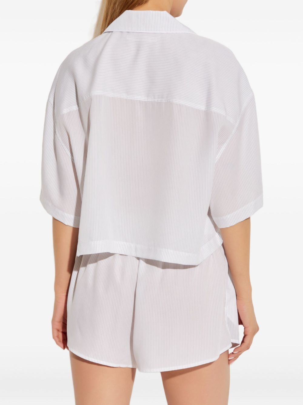 pinstripe short-sleeve top - 4
