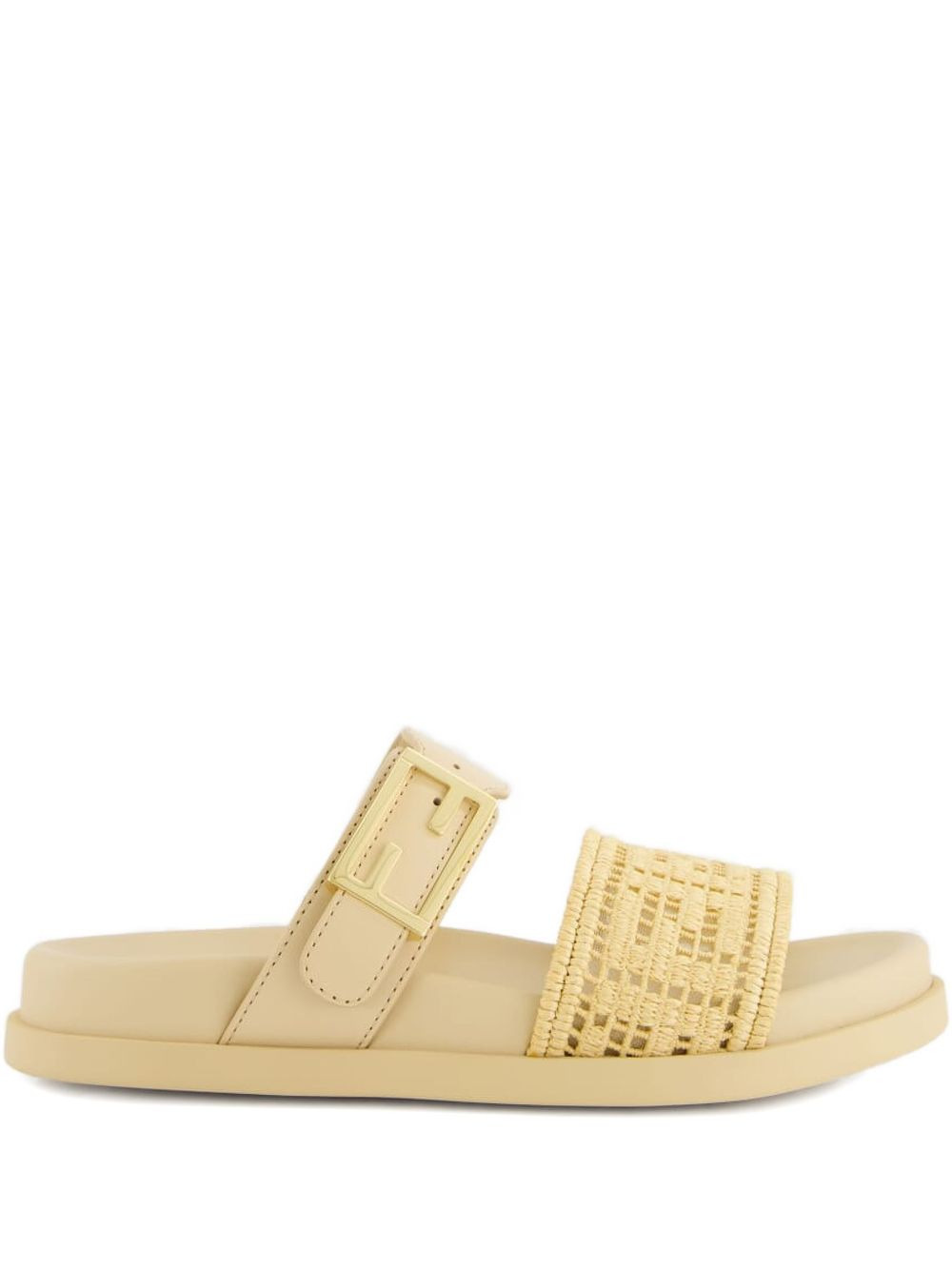 Feel buckle woven sandals - 1
