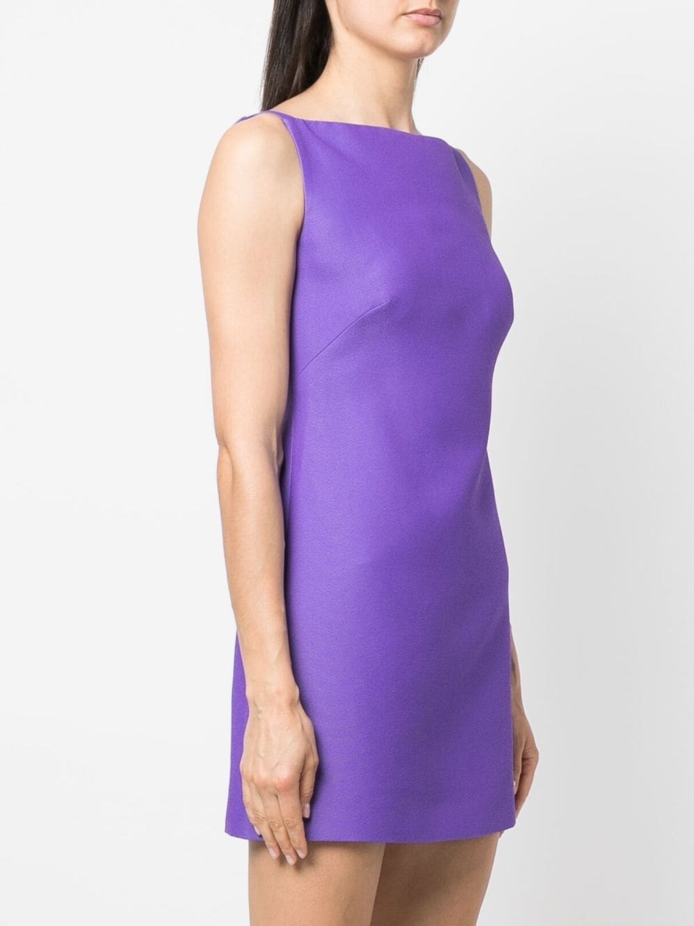 sleeveless open-back mini shift dress - 4