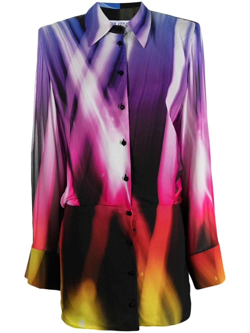 abstract-print shirtdress - 1