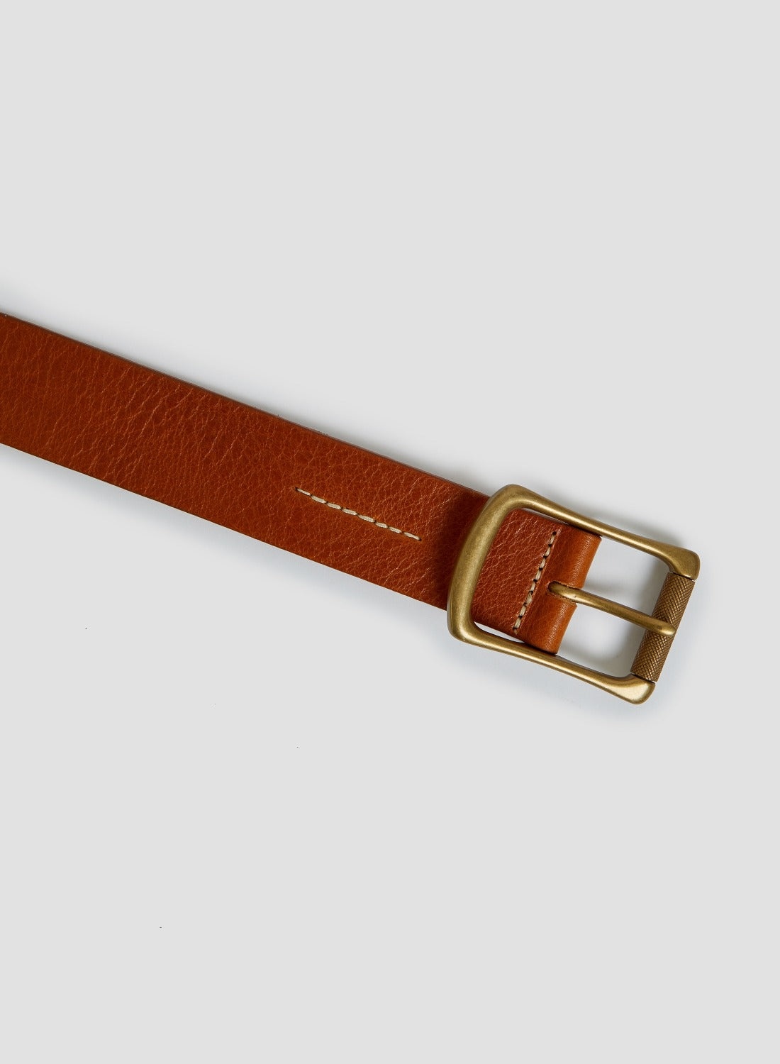 Military Roller Buckle Belt In Tan Leather - 2