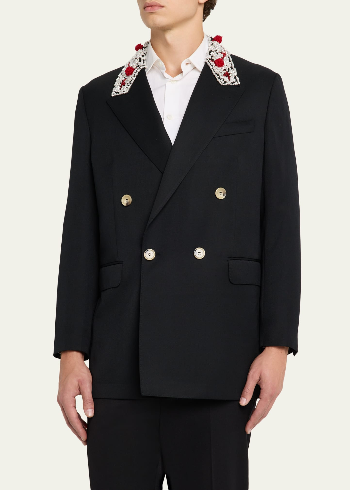 Men's Turbo-Embellished Double-Breasted Dinner Jacket - 4