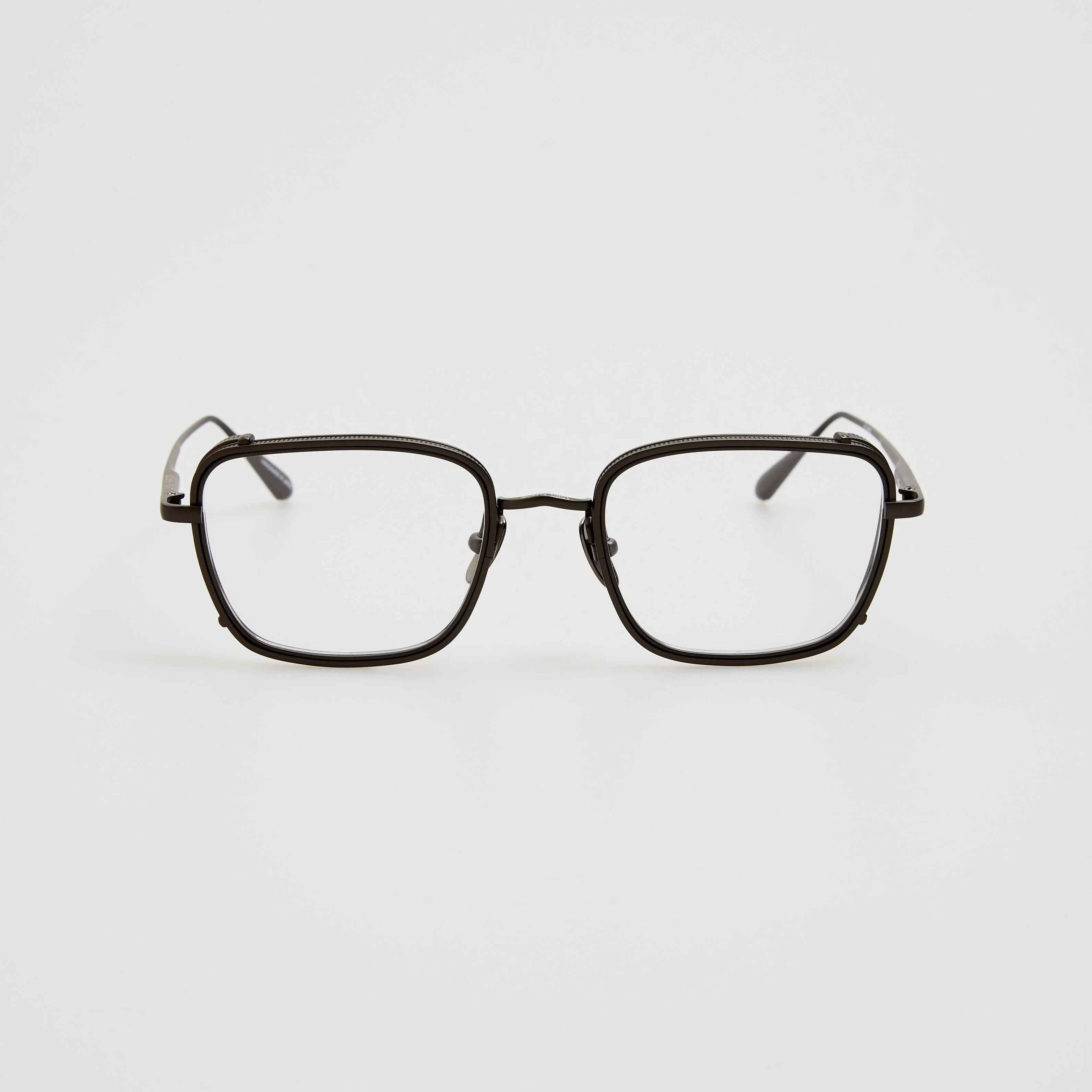 Ofer Rectangular Optical Frame in Black and Matt Nickel - 1