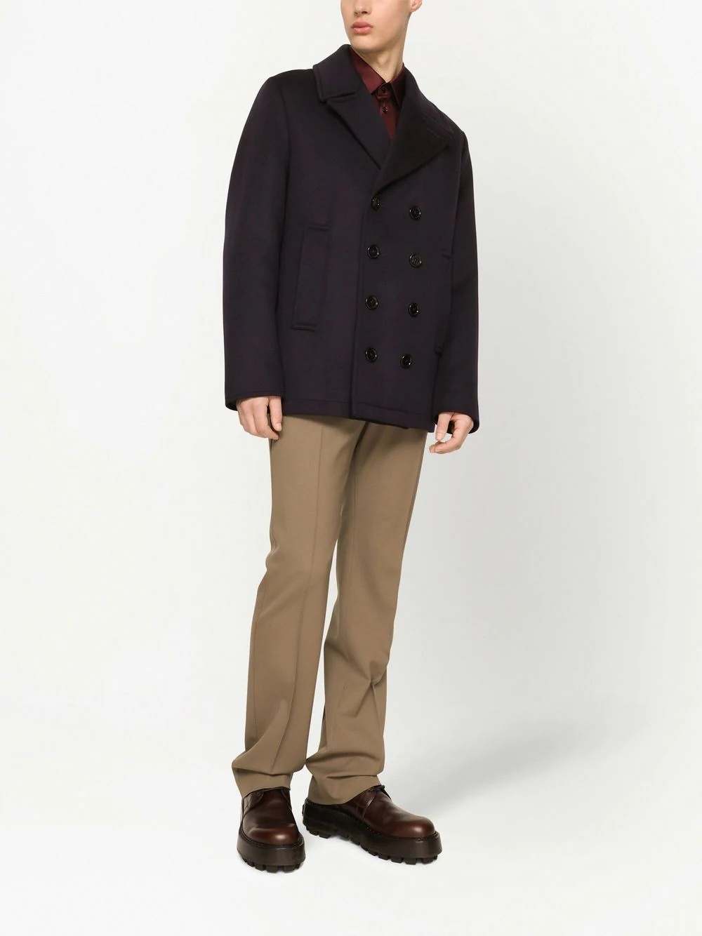 double-breasted cashmere peacoat - 3