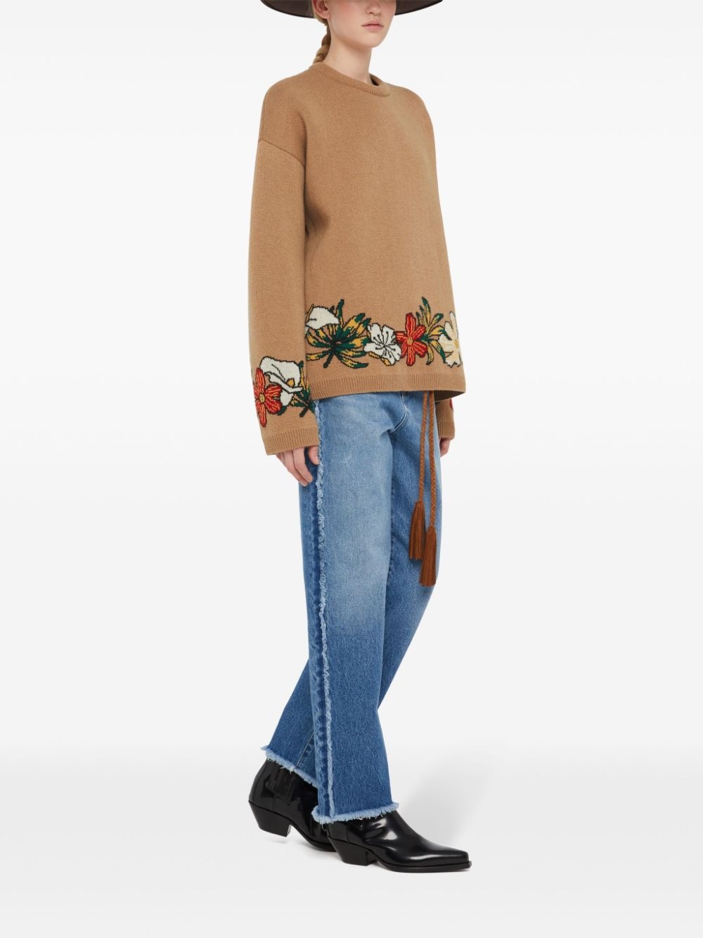 R+J floral-intarsia cashmere jumper - 3