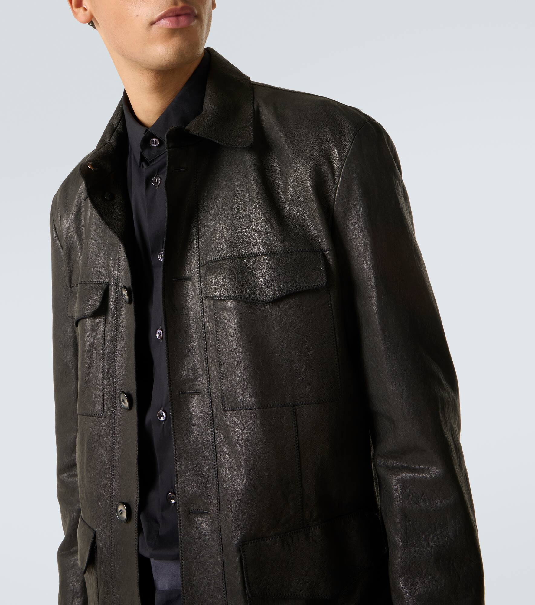 Leather field jacket - 5
