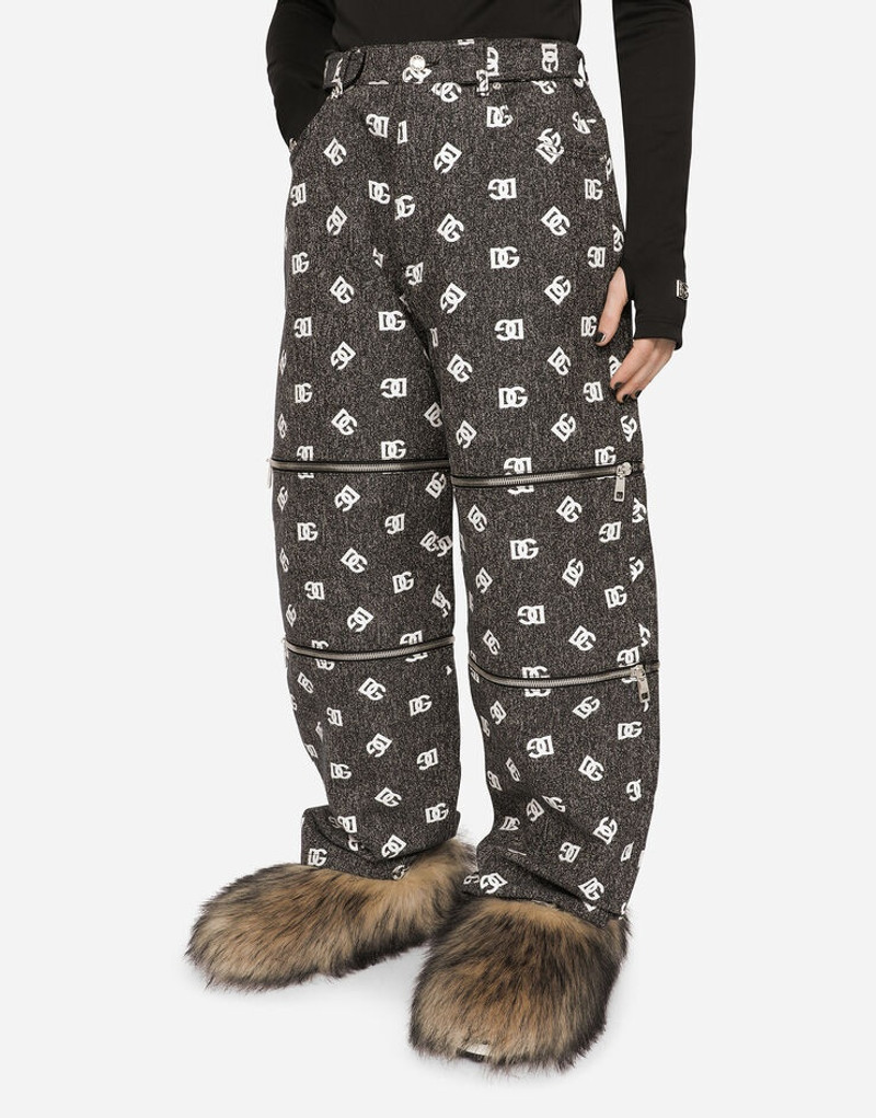 Jacquard pants with denim-effect DG logo 4