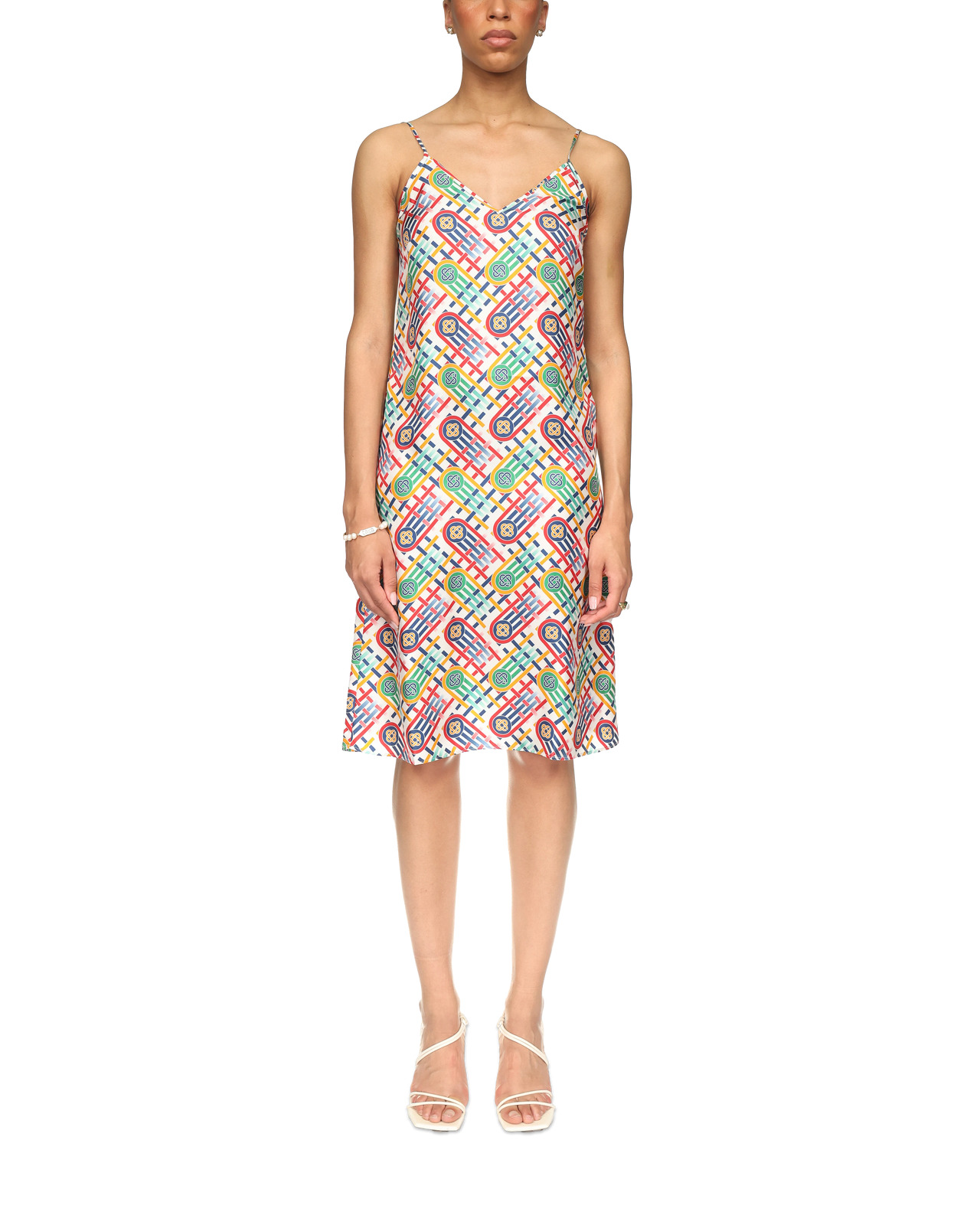 Tennis Monogram Silk Slip Dress | Casablanca Paris - 3