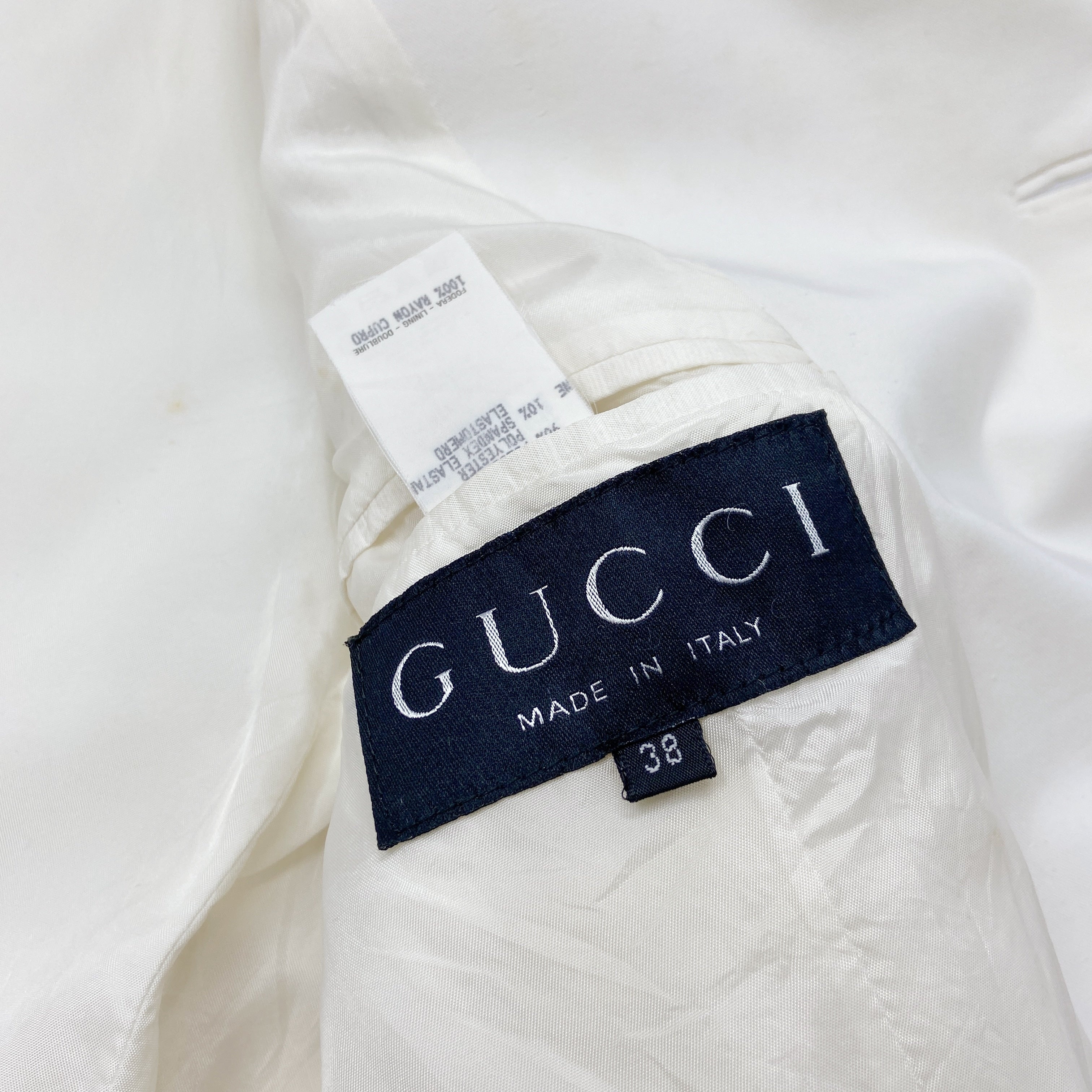 Gucci Spring 1996 Tom Ford Double-Breasted White Short Coat 38 - 17