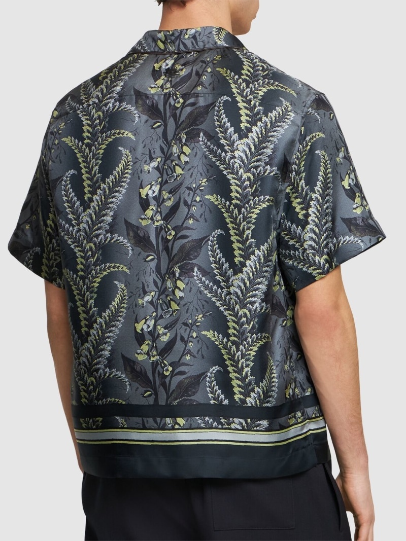 Printed silk bowling shirt - 3