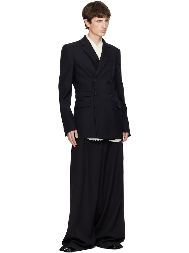 Dries Van Noten Black Regular Fit Wool Blazer outlook