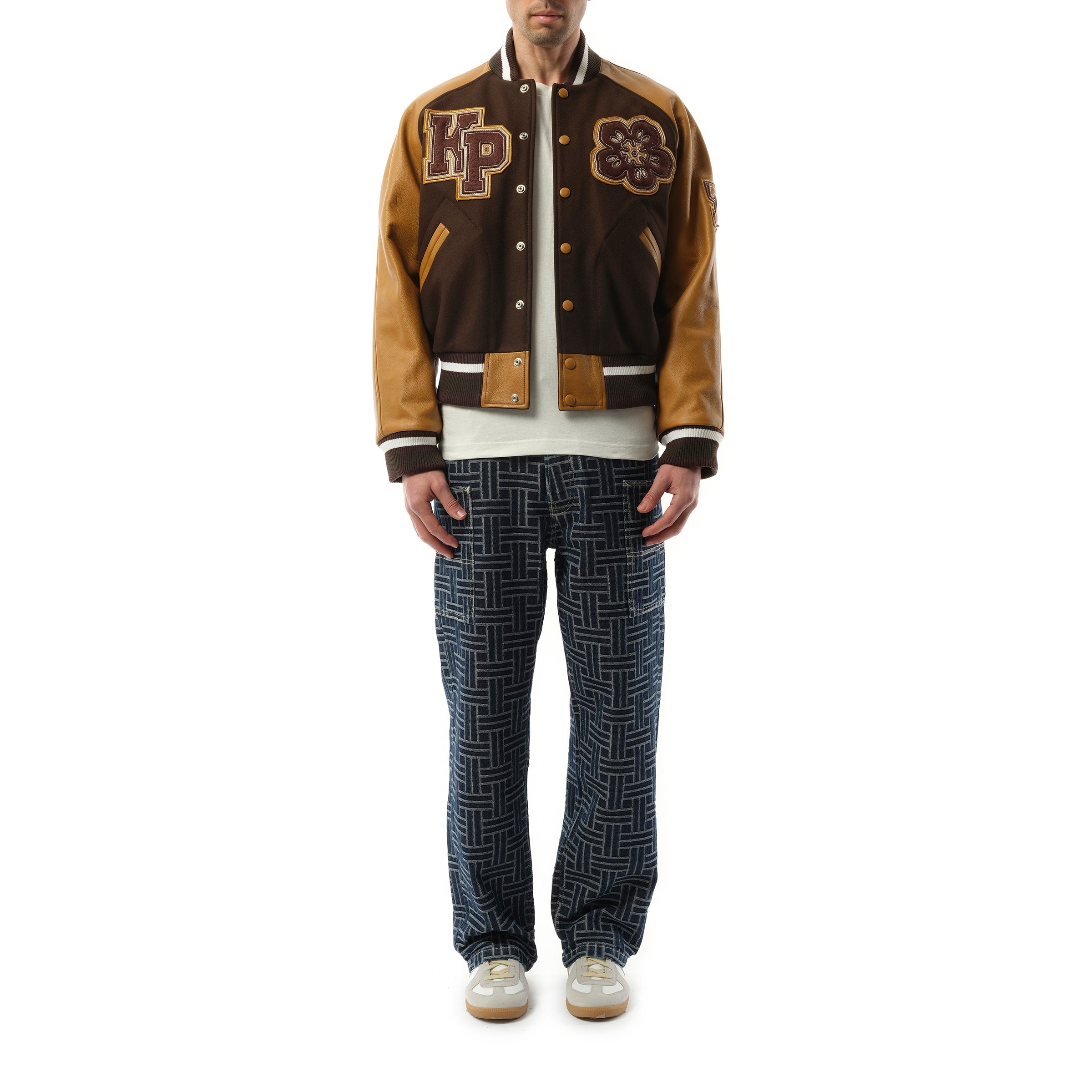 KENZO Boke Flower Varsity Jacket in Dark Brown | marais