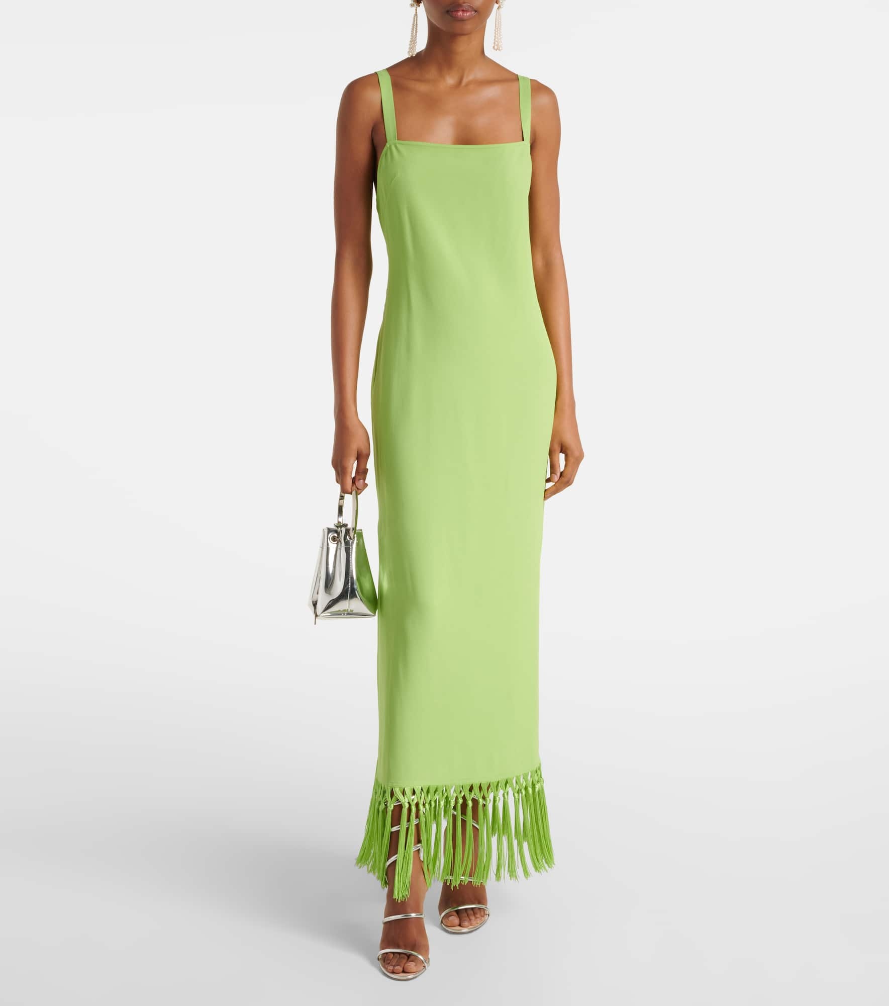 Palermo fringed crêpe maxi dress - 2