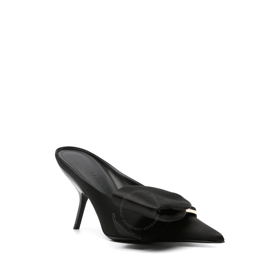 Ferragamo Ladies Pointed-Toe 90 mm Leather Mules - 2