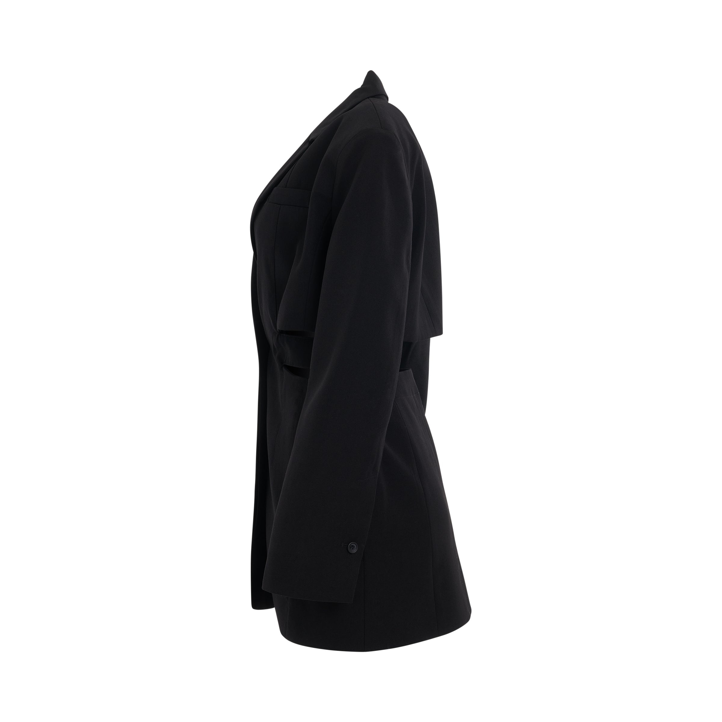 Bari Blazer Mini Dress in Black - 3