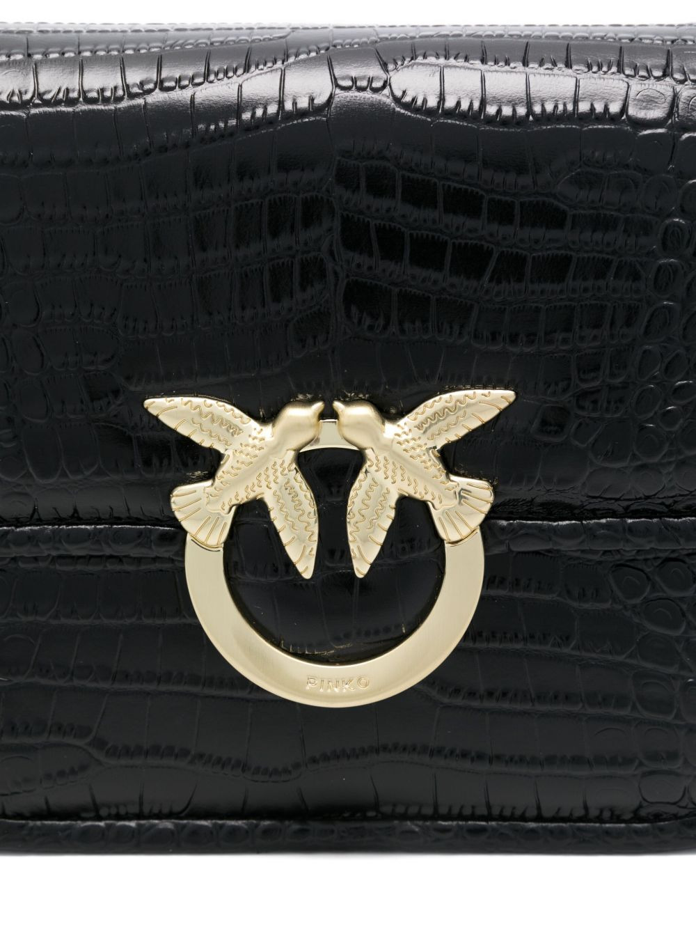 crocodile-embossed leather cross body bag - 4