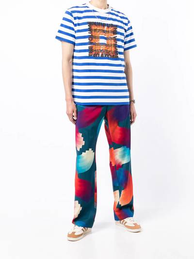 Marcelo Burlon County Of Milan striped slogan-print T-shirt outlook