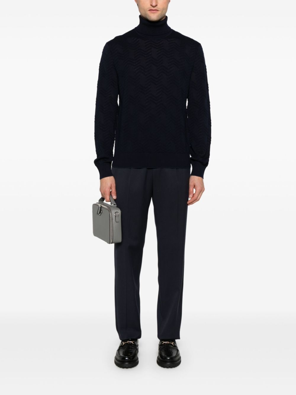 turtleneck chevron sweater - 2