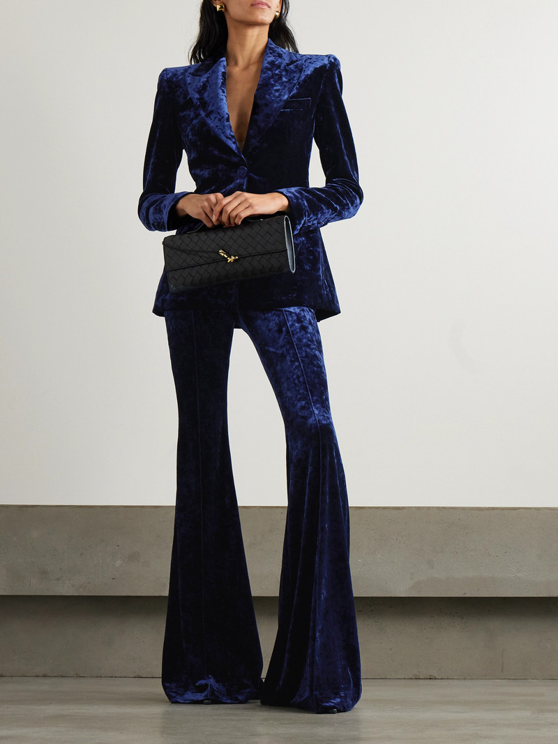 ALEX PERRY Stretch-velvet Flared Pants outlook