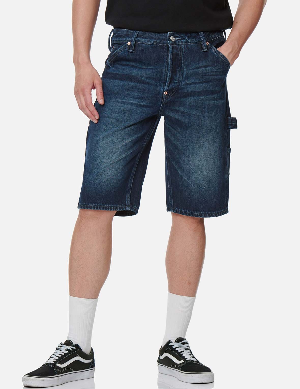 TWO-TONE SEAGULL DENIM SHORTS - 4