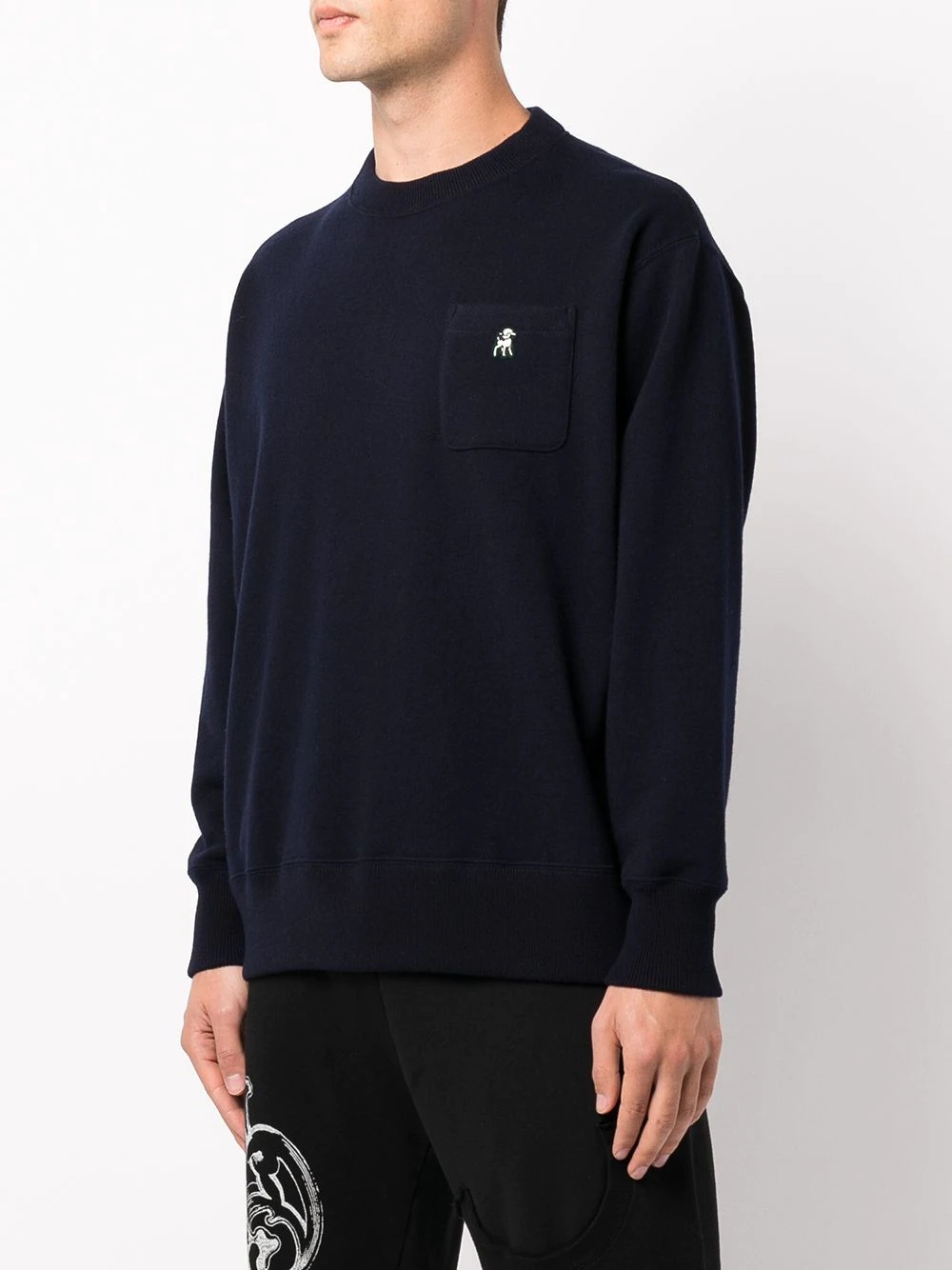 patch-detail sweatshirt - 3