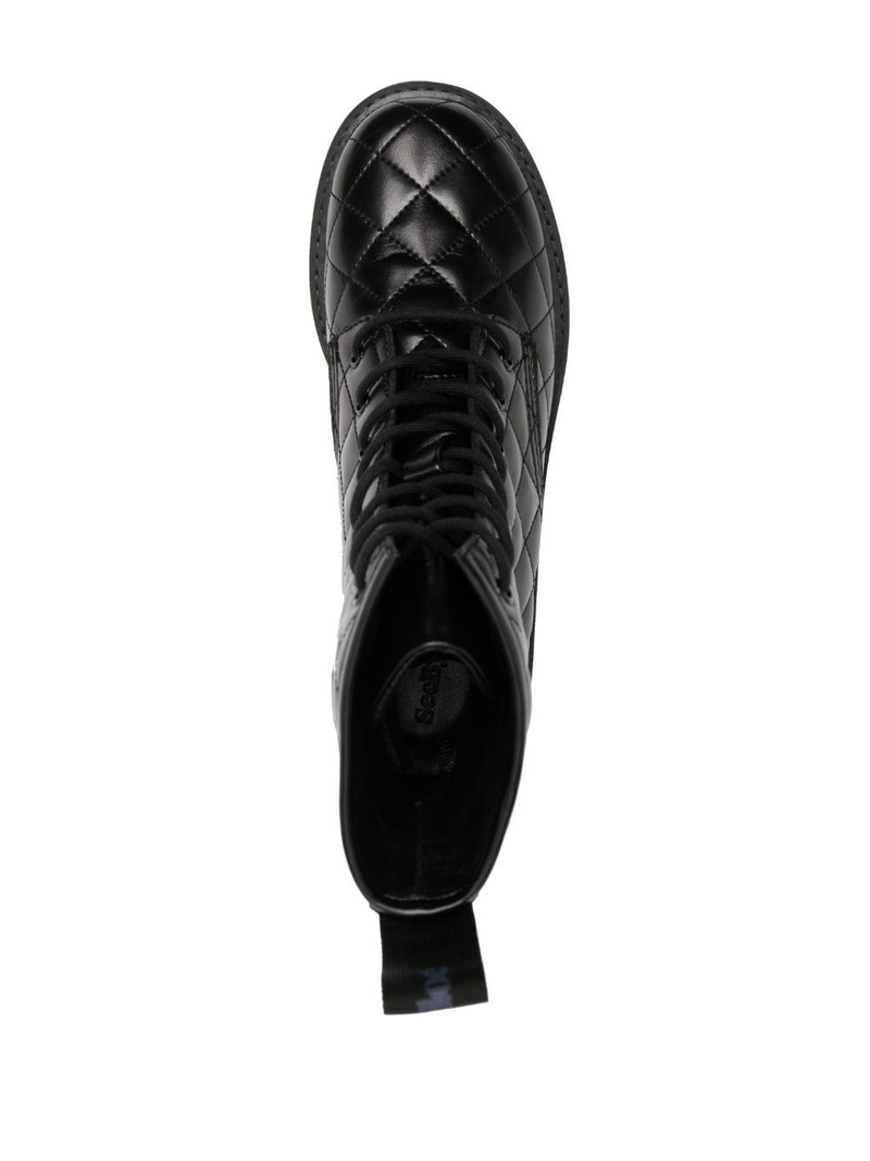 diamond-quilted leather boots 4