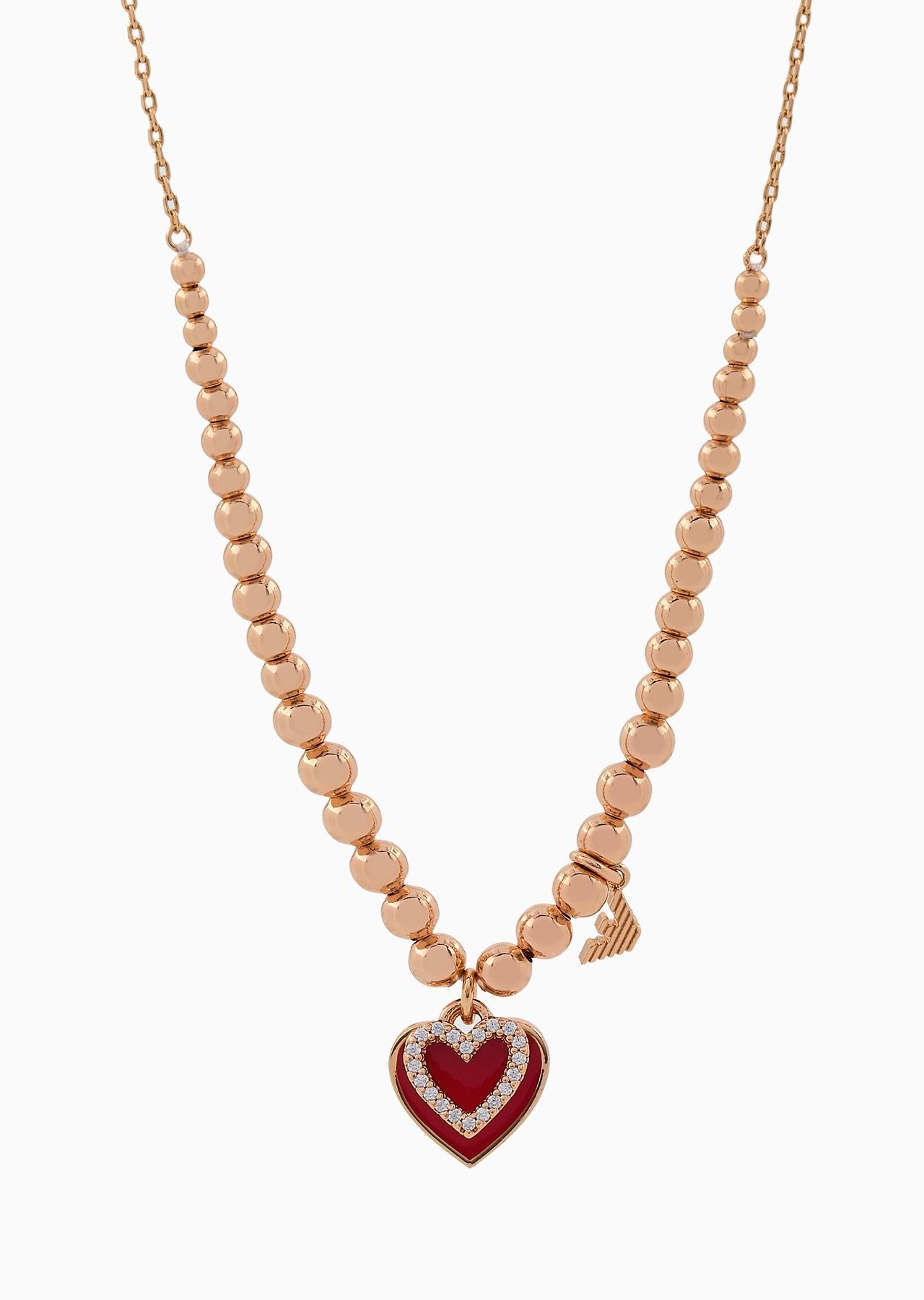 Rose Gold-Tone Brass Beaded Necklace - 1