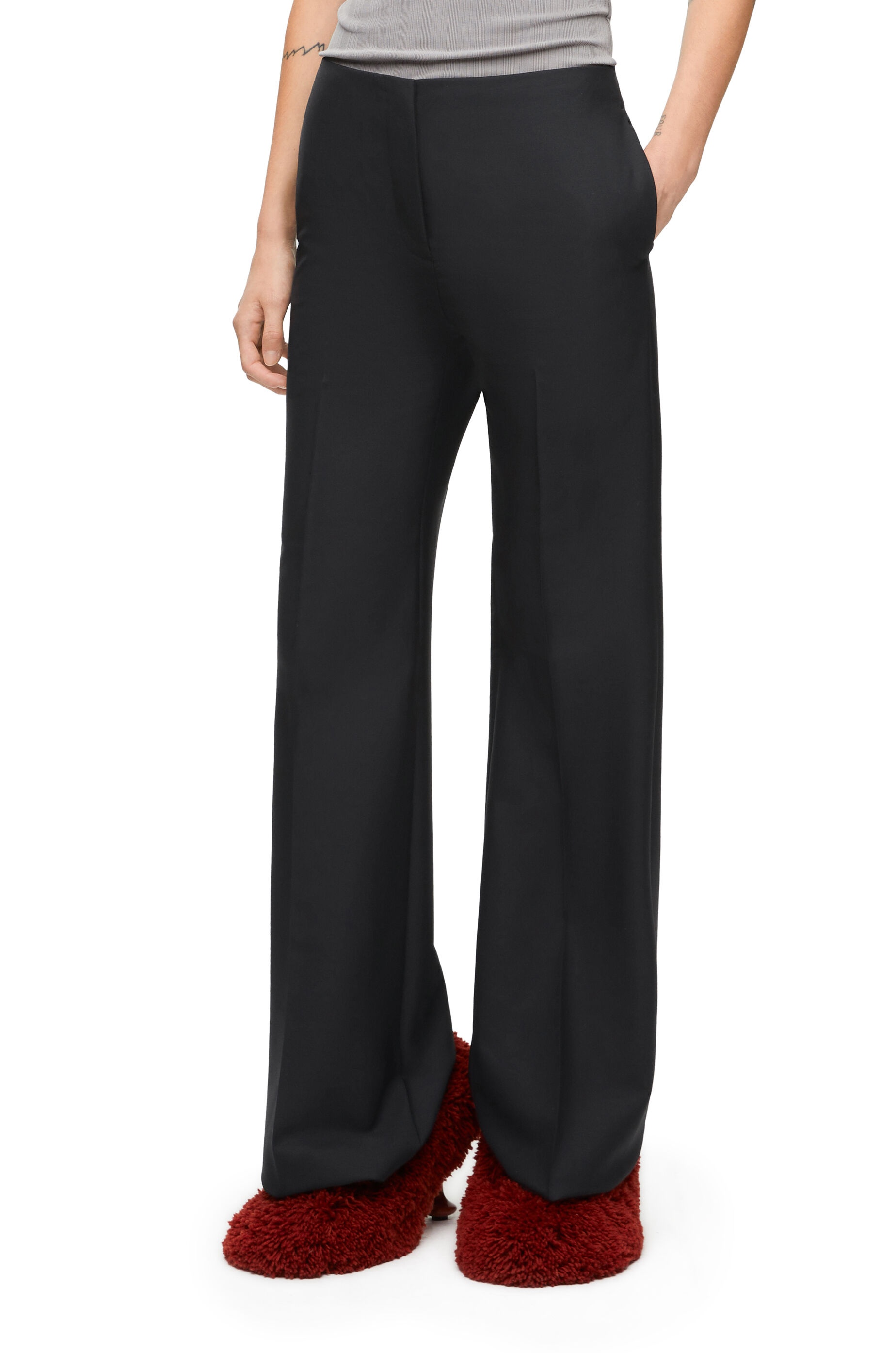 Bootleg trousers in wool and mohair - 3