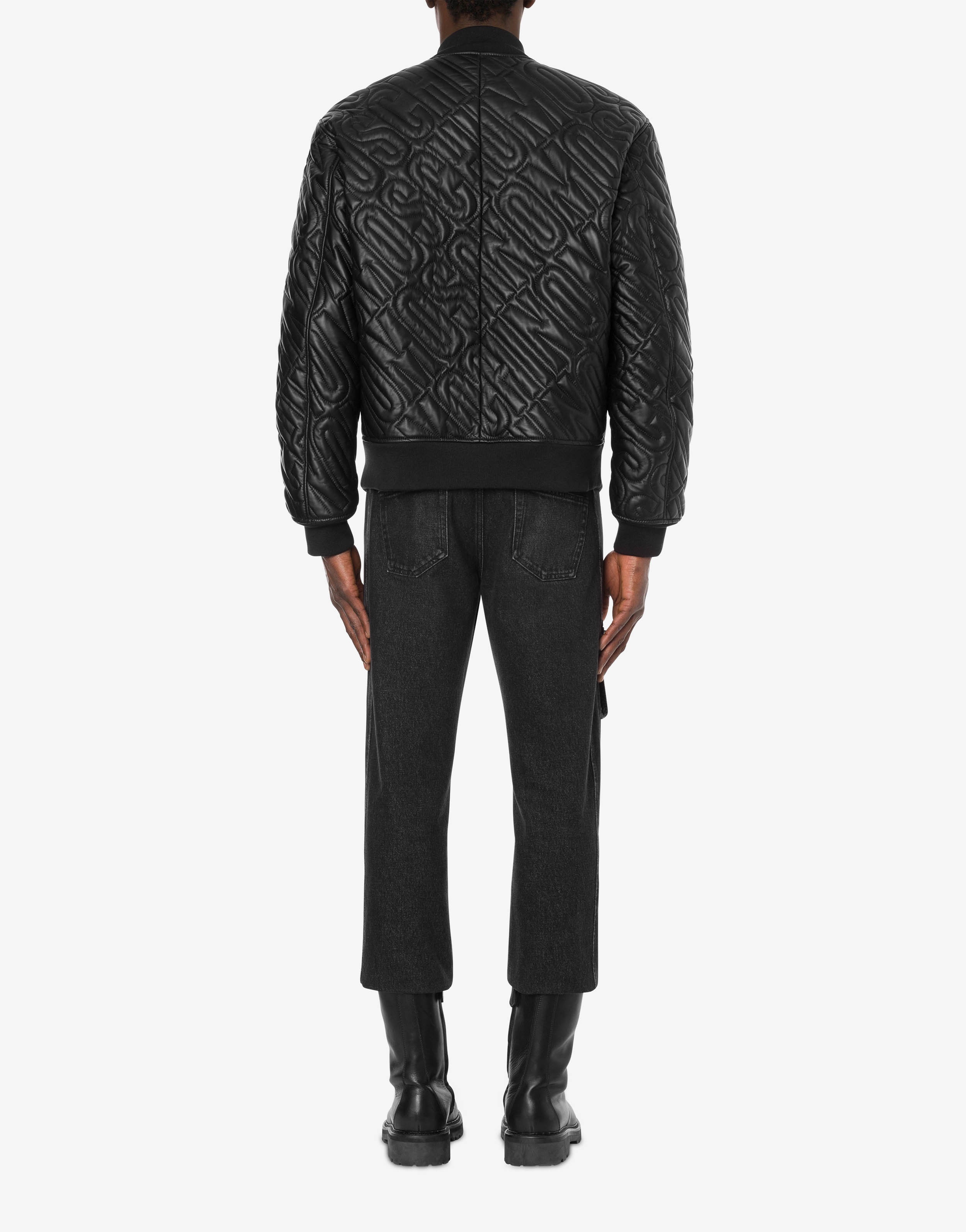 ALL-OVER QUILTED LOGO NAPPA BOMBER - 3