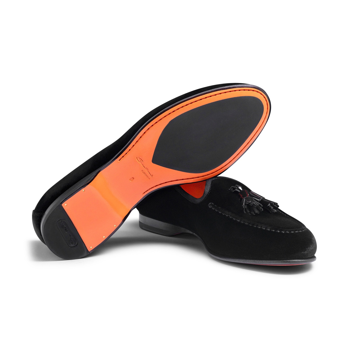 Men’s black velvet Andrea tassel loafer - 3