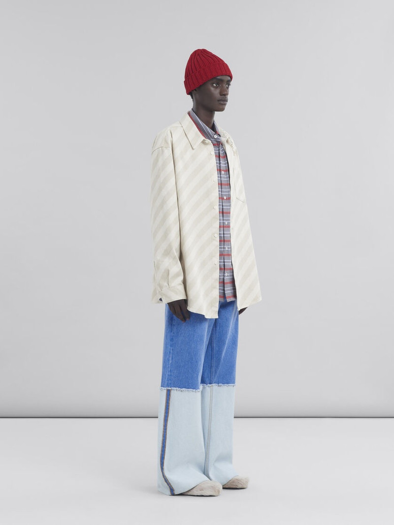 BOXY BEIGE DENIM SHIRT 5