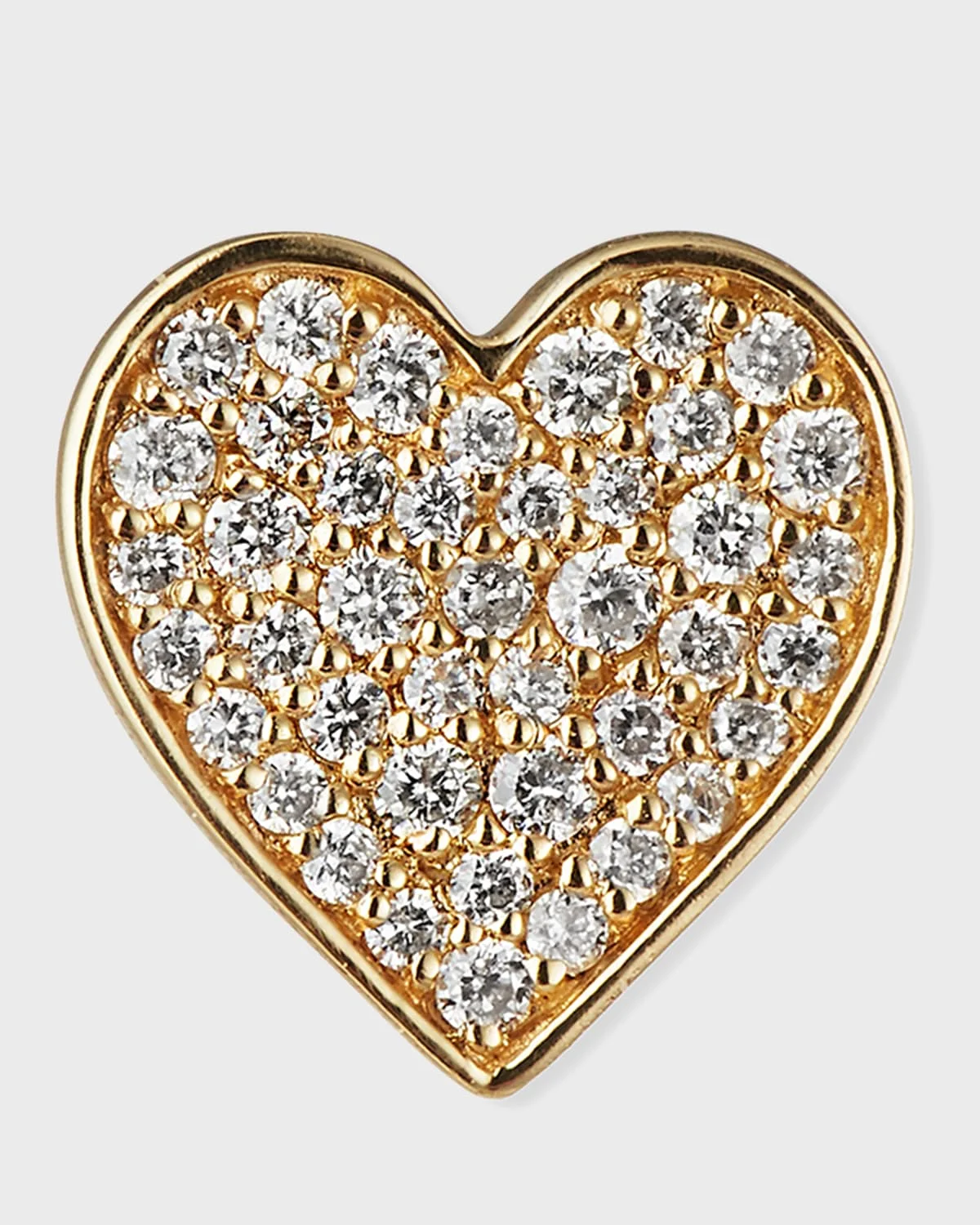 Anniversary Diamond Single Heart Stud Earring - 1