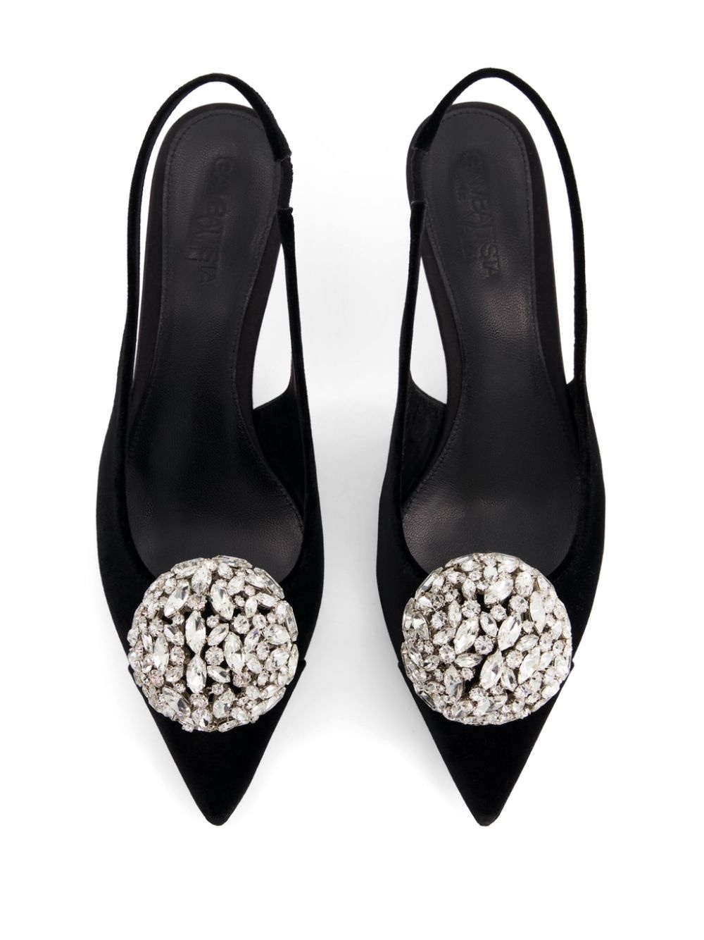 35mm crystal-embellished slingback pumps - 4