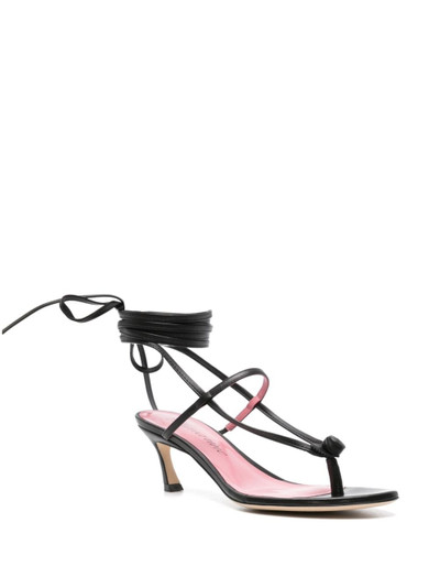 Blumarine lace-up leather sandals outlook